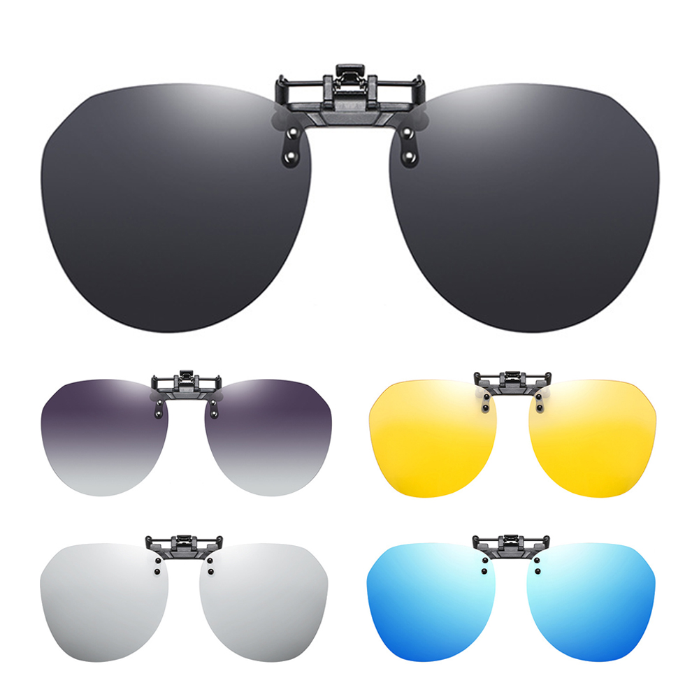 Fishing Sunglasses Polarized - VIVIBEE แว่นกันแดดแบบคลิปออนขนาดใหญ่ เลนส์โพลาไรซ์ไล่เฉดสีเทา กรอบใหญ่ UV400 ป้องกันแสงสะท้อน
